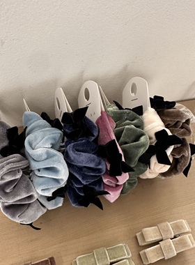 310105韩国东大门Reina蝴蝶结高级感精致气质款丝绒肠圈发绳