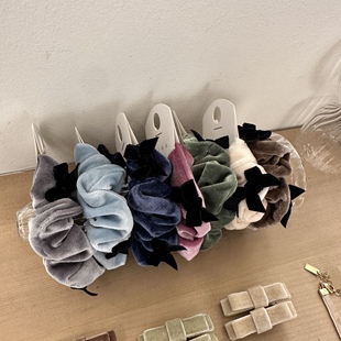 310105韩国东大门Reina蝴蝶结高级感精致气质款丝绒肠圈发绳