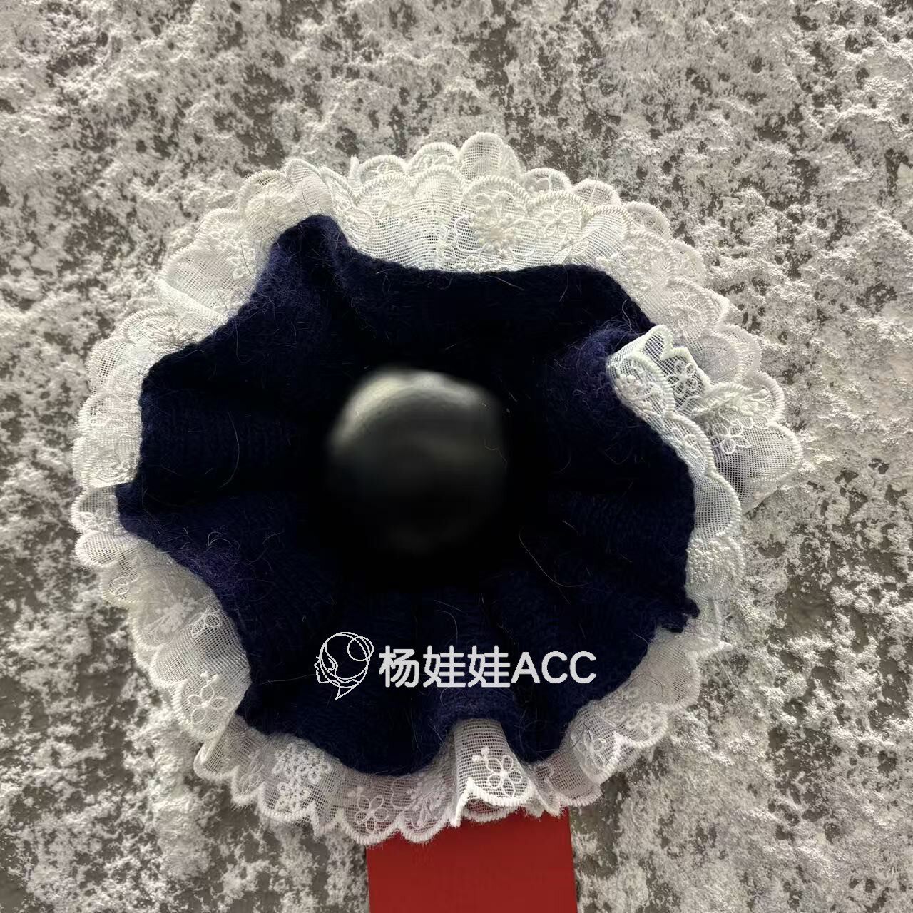 5112507韩国东大门Trois de LEI新款高级感复古蕾丝花边毛线发圈