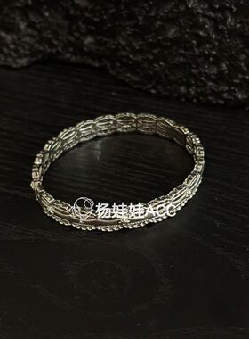 660412韩国东大门Trois de LEI新款高级感设计感细款镀银手镯