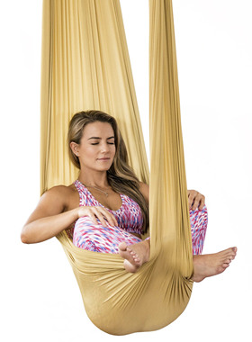 瑜伽馆空中瑜伽吊床反重力瑜伽高空单点弹力家用训练吊床配件全套