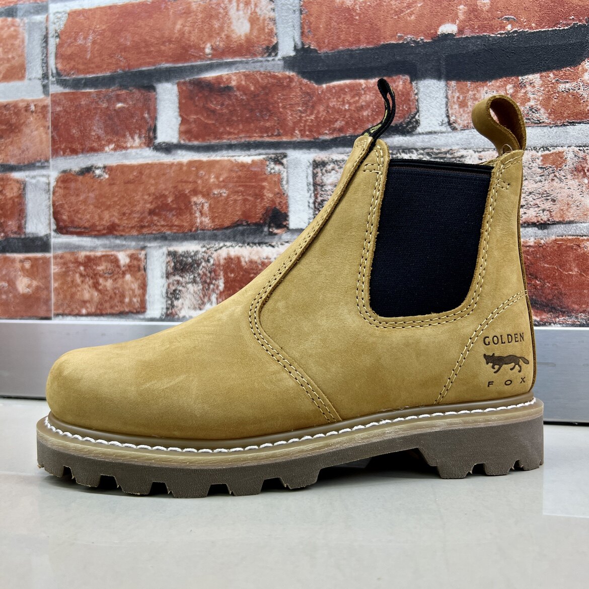 金狐狸马丁靴年秋冬季新款高帮鞋时尚休闲耐磨户外工装鞋潮流靴