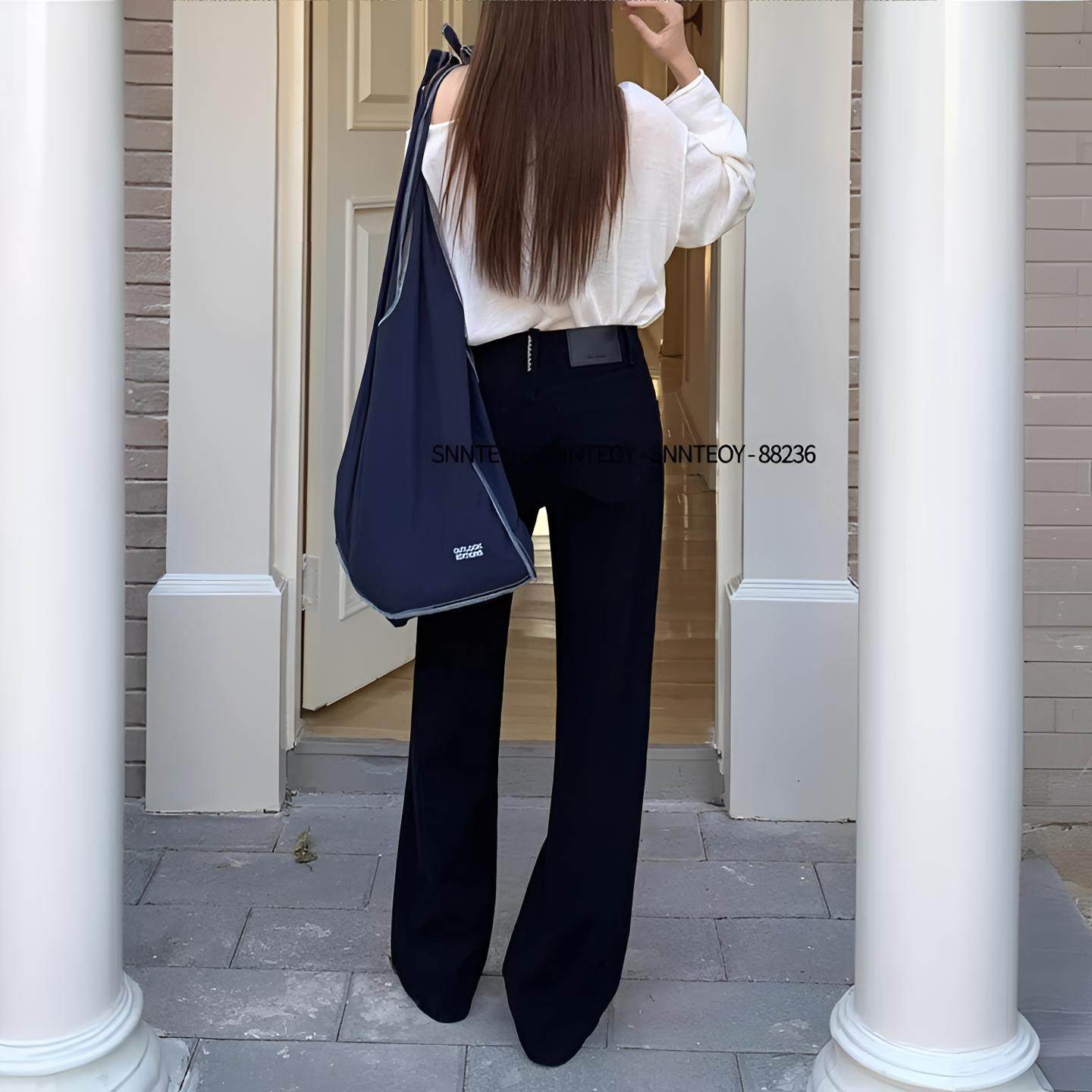 代嘉儿森调88236直筒牛仔裤女2026春新款黑色高腰显瘦窄版阔腿裤,女装/女士精品,牛仔裤,淘宝优惠券,粉丝福利购,淘宝优惠卷