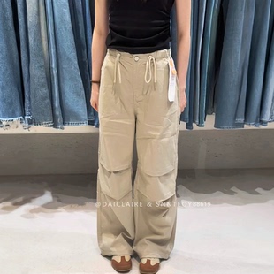 代嘉儿森调88619休闲裤女2026夏季薄款伞兵裤卡其色户外风工装裤
