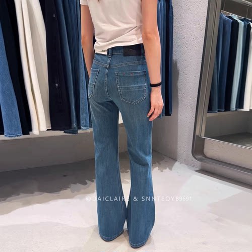 代嘉儿B9691微喇牛仔裤女2026夏季薄款蓝色高腰显瘦弹力喇叭裤子