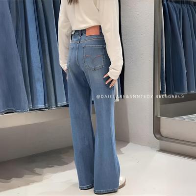 代嘉儿daiclaire牛仔裤女士86060春季森调微喇显瘦蓝色长款筒喇裤