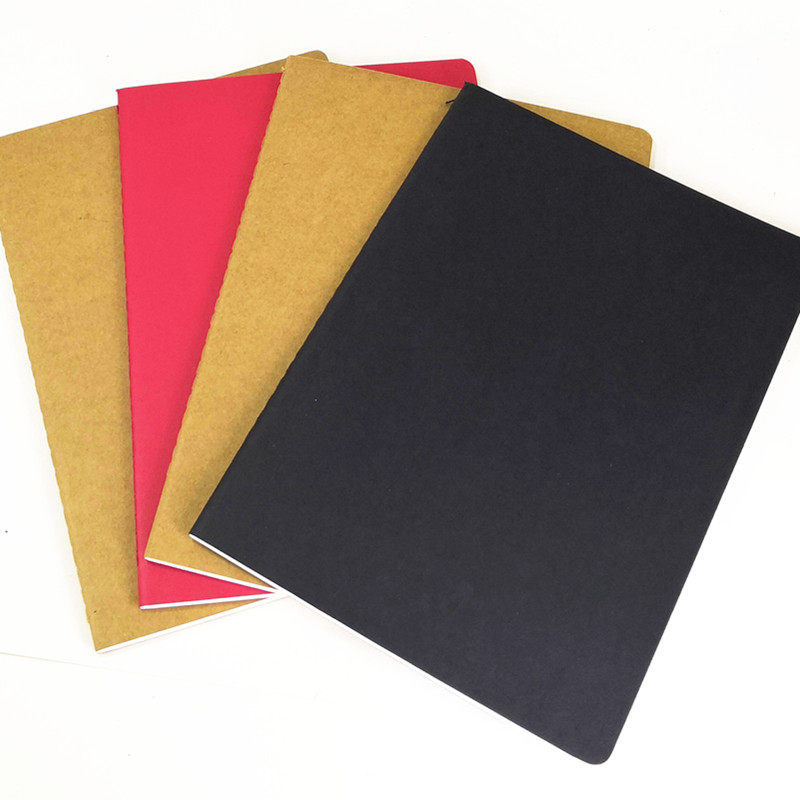 博士 纯黑无字牛皮纸本 高档黑卡封面 自然 纯色商务笔记本 海鸥