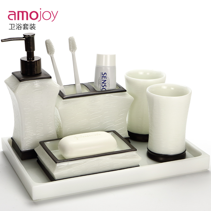 AmojoyÊ÷Ö¬ÎÀÔ¡Îå¼þÌ× Å·Ê½Êþ¿Ú±Ï´ÊþÌ××° Ô¡ÊÒÓÃÆ·ÎÀÉú¼äÑÀË¢±