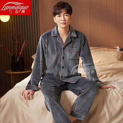 2025年新款秋冬季睡衣男款加厚