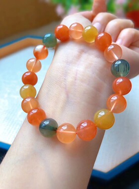 东海水晶福禄寿手链彩兔毛红兔毛绿发晶黄兔毛水晶单圈手串男女