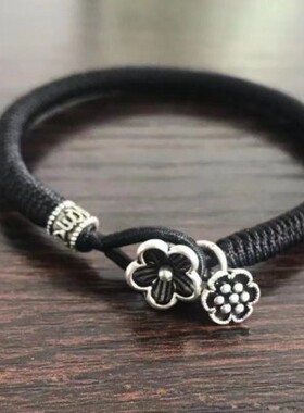 五行缺水补水五行绳加银饰手链加密金刚结手绳