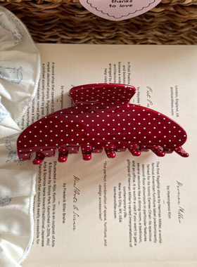 美式女孩复古法式五星抓夹高级感蓝红波点发夹发饰鲨鱼夹ins