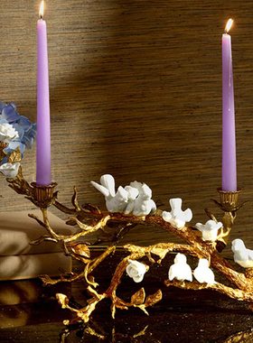 烛台陶瓷配铜美式客厅玄关壁炉