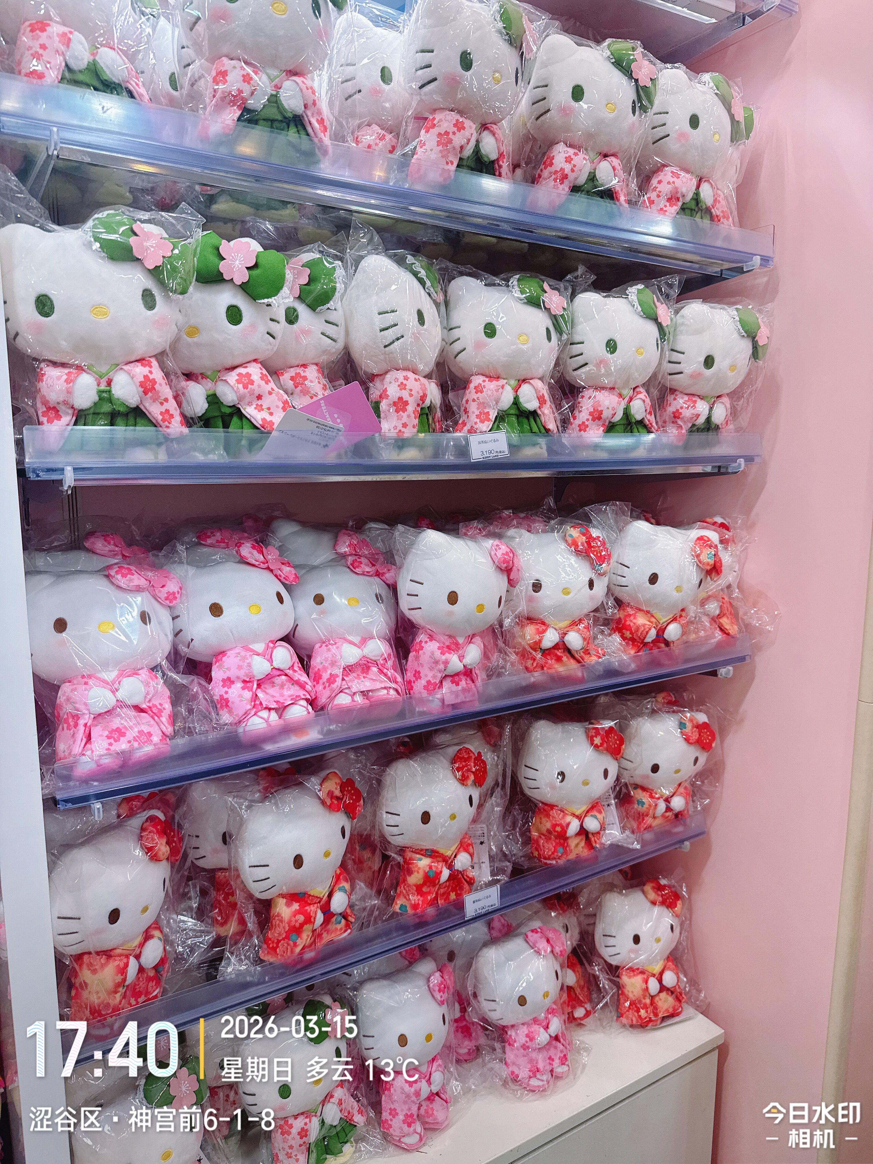 日本代购 原宿KIDDY LAND正版 HelloKitty樱花系列 大号公仔玩偶