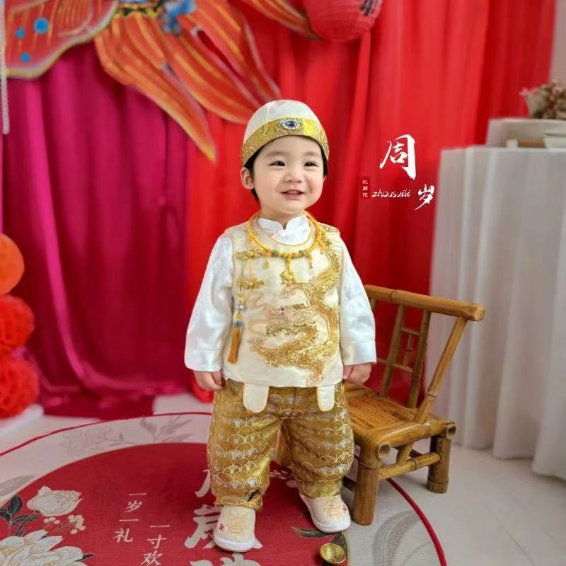 周岁男宝礼服夏中式唐装