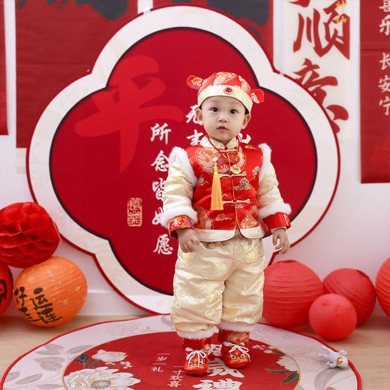 拜年服宝宝新年装抓周服周岁礼服