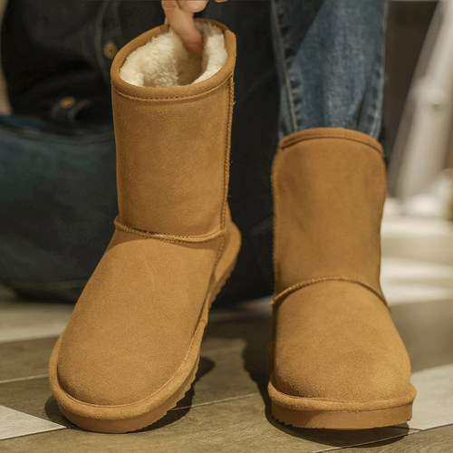 男款雪地靴男中筒2025新款冬季