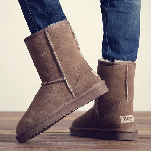 冬季雪地靴男士加绒保暖棉鞋