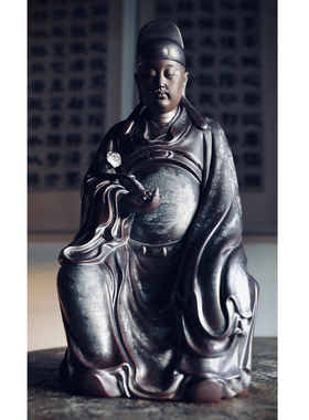 龙泉青瓷家居客厅玄关供奉佛像