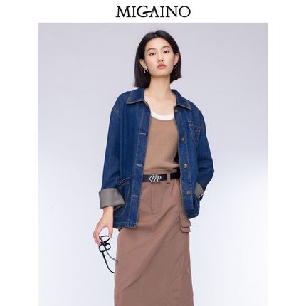 女装2024年秋季新款宽松复古休闲牛仔外套MO32SJ008