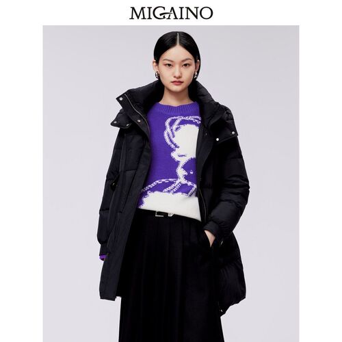 Migaino曼娅奴女装加厚羽绒服23冬季新款显瘦保暖外套MN42IB082