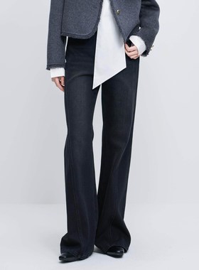 Migaino曼娅奴女装秋冬新款高腰显瘦宽松百搭微喇牛仔裤MP42NC005