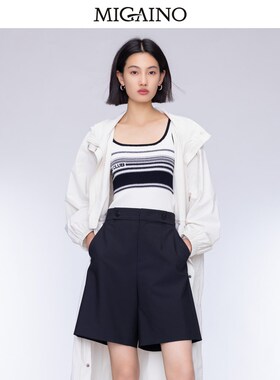 女装2024年秋季新款简约百搭条纹针织背心MO32KW238