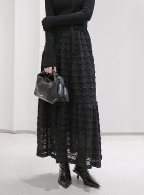 曼娅奴女秋冬新款优雅气质感高腰显瘦百搭中长款半身裙MP44EB703