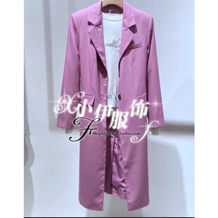 曼娅奴女装中长款OL时尚显瘦外套2023新款春装风女修身MN12HC002