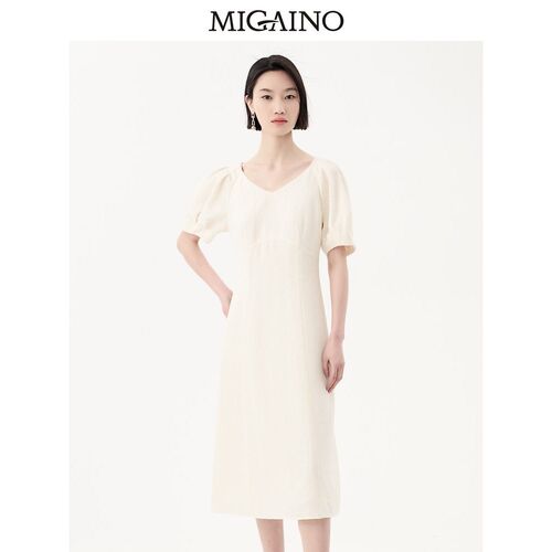 Migaino曼娅奴气质连衣裙女2023早秋新款法式高级初恋裙MN32DA048