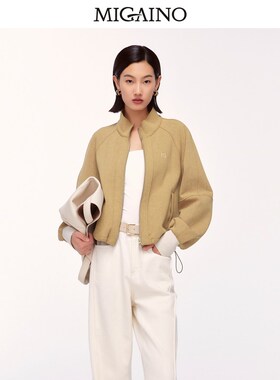 Migaino曼娅奴女装2024年冬季新款甜酷宽松落肩运动外套MO42SC048