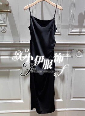 曼娅奴正品2023年冬装新款吊带裙优雅修身显瘦连衣裙女MN42DD011