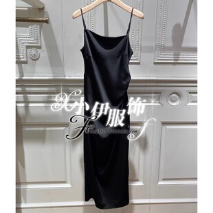 曼娅奴2023年冬装新款吊带裙优雅修身显瘦连衣裙女MN42DD011