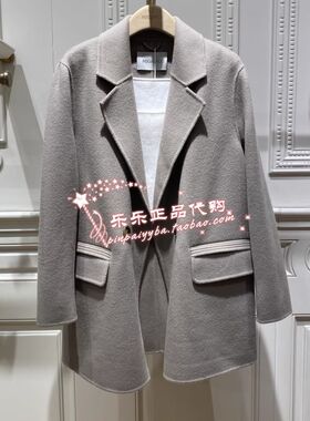 曼娅奴 MIGAINO专柜2023年新款秋装翻领毛呢女大衣MN32GA001