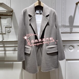 曼娅奴 MIGAINO专柜2023年新款秋装翻领毛呢女大衣MN32GA001