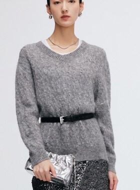 曼娅奴女装2025年春季新款小众设计软糯针织毛衣MP12WH271