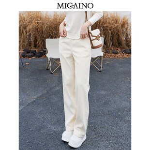 灯芯绒百搭直筒裤 MN42BR051 女2023年秋冬新款 Migaino曼娅奴休闲裤