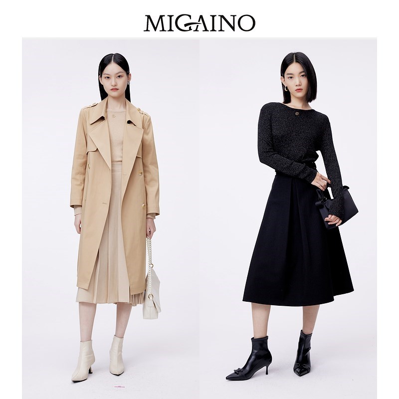 Migaino曼娅奴毛针织衫女2024早春新款时尚百搭亮丝毛衣MO12WH205