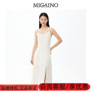 连衣裙MM22DD056 曼娅奴商场同款 2022年夏季 新款 波点吊带性感长款