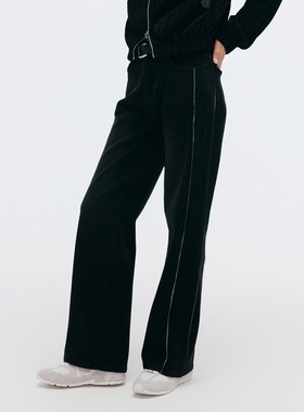 【商场同款】Migaino曼娅奴女装2025新款黑色直筒牛仔裤MP12NC021