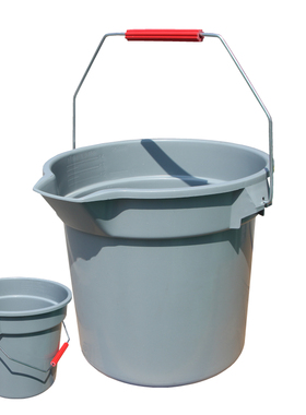 10L小号加水桶带刻度提水桶装水桶桶加厚方口保洁塑料桶灰色水桶