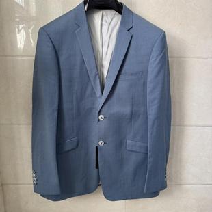 依文男士 意大利TrabaldoTogna1840纯羊毛蓝绿色西服吊牌价3480元