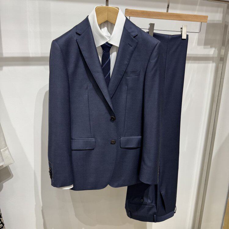 依文男士商务高端意大利维达莱VBC纯绵羊毛春秋款浅蓝色西服西裤