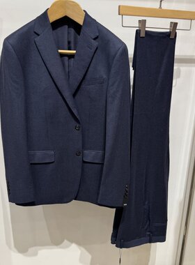 依文男士商务意大利进口REDA纯羊毛秋款绿色西服西裤吊牌价4680元