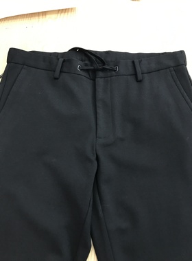 诺丁山男士商务腰部拉绳免烫黑色休闲裤运动裤春秋款吊牌价1380元