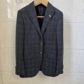 促销 特价 175码 黑色格子条纹戗驳领西服西裤 威 吊牌价3900元 多男士