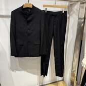 西服吊牌价6498元 威尚梵恩斯男士 高档羊毛桑蚕丝黑灰藏青色中山装