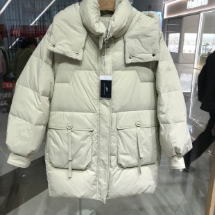 专柜同款 依文女装 仟品源选女士高档鸭绒浅绿色羽绒服吊牌价2580元