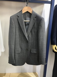 吊牌价2980元 商务高档纯色平驳领西服纯绵羊毛面料西装 依文男士