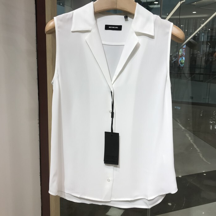 依文女装诺丁山女士高档商务时尚职业白色短袖体恤背心短袖衬衫